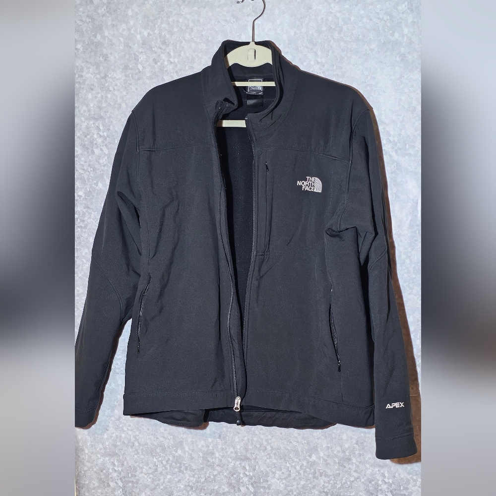 The North Face Apex Bionic Jacket Mens Large Black Softshell Windbreaker Fleece